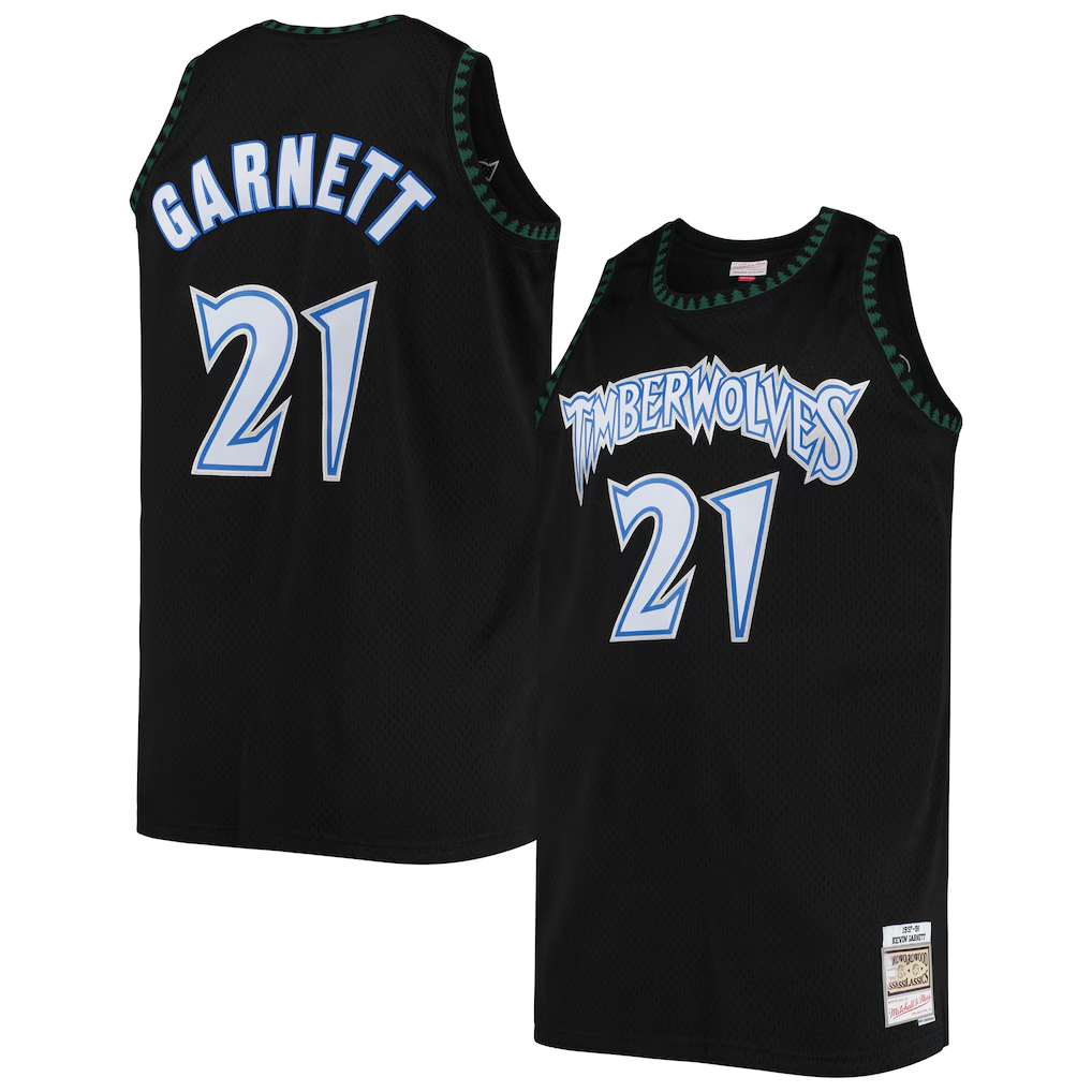 Fenge M.Timberwolves #21 Kevin Garnett Mitchell & Ness Black 1997-1998 Big & Tall Hardwood Classics Swingman Stitched Jerseys