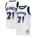 Fenge M.Timberwolves #21 Kevin Garnett Mitchell & Ness White Hardwood Classics Swingman Stitched Jerseys