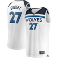 Fenge M.Timberwolves #27 Rudy Gobert White Fast Break Replica Player Stitched Jerseys - Association Edition