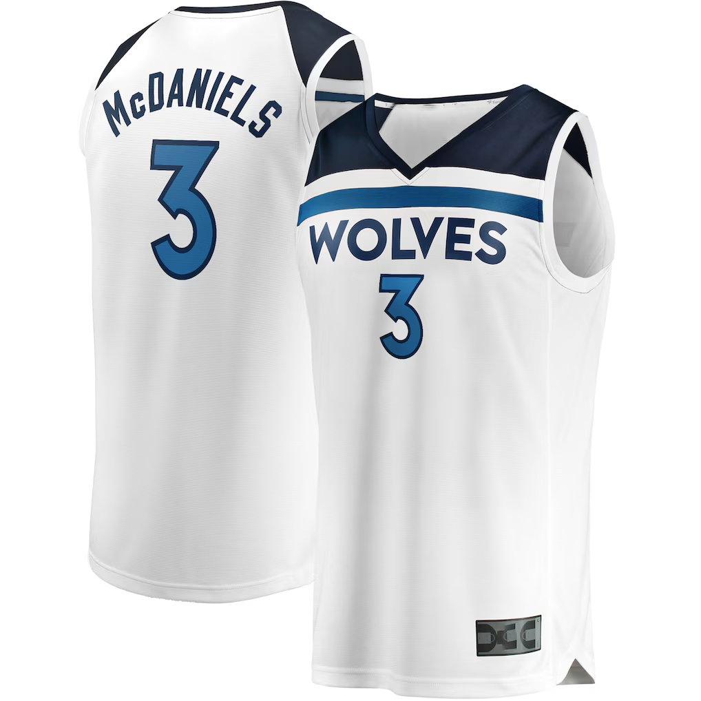 Fenge M.Timberwolves #3 Jaden McDaniels White Fast Break Replica Player Stitched Jerseys - Association Edition