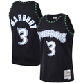 Fenge M.Timberwolves #3 Stephon Marbury Mitchell & Ness Black 1997-1998 Hardwood Classics Swingman Stitched Jerseys