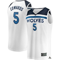 Fenge M.Timberwolves #5 Anthony Edwards White Fast Break Replica Player Stitched Jerseys - Association Edition