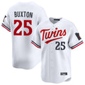 Fenge M.Twins #25 Byron Buxton Player White Home Limited Stitched Jerseys