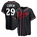 Fenge M.Twins #29 Rod Carew Player Black Fashion Out Home Limited Stitched Jerseys