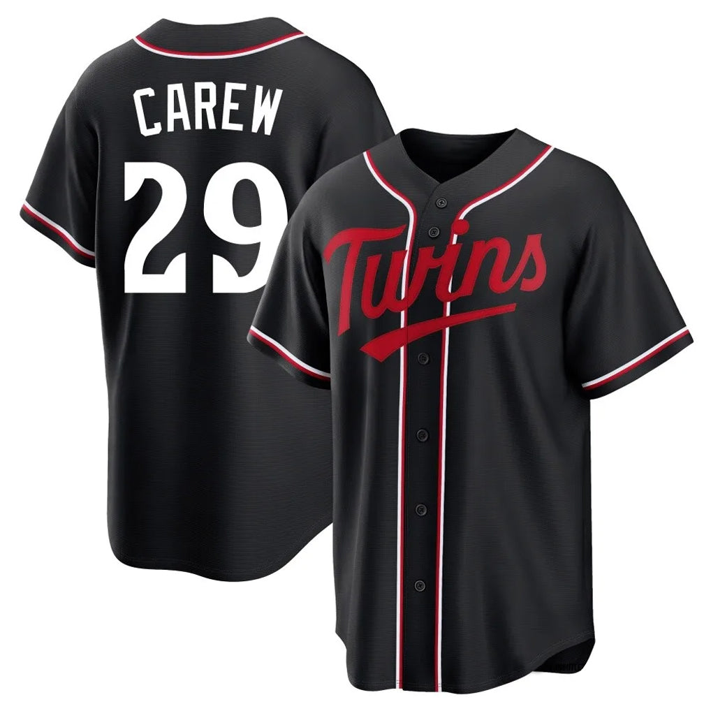 Fenge M.Twins #29 Rod Carew Player Black Fashion Out Home Limited Stitched Jerseys