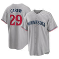Fenge M.Twins #29 Rod Carew Player Gray Game Limited Home Stitched Jerseys