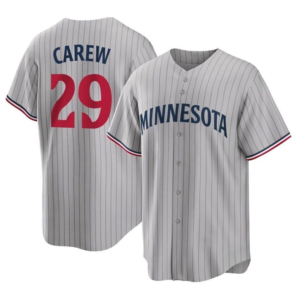 Fenge M.Twins #29 Rod Carew Player Gray Game Limited Home Stitched Jerseys