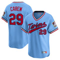 Fenge M.Twins #29 Rod Carew Player Light Blue Throwback Cooperstown Collection Limited T-shirt Stitched Jerseys