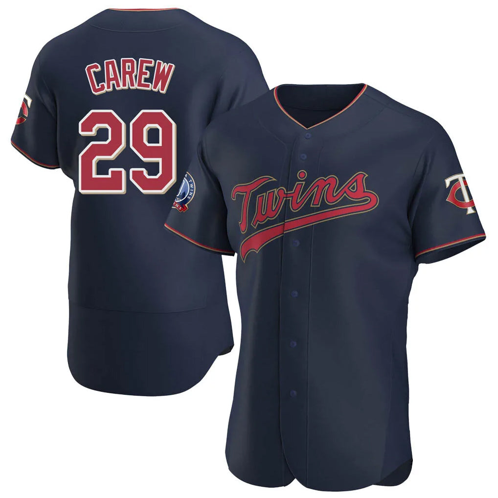 Fenge M.Twins #29 Rod Carew Player Navy 60th Home Limited Elite Stitched Jerseys