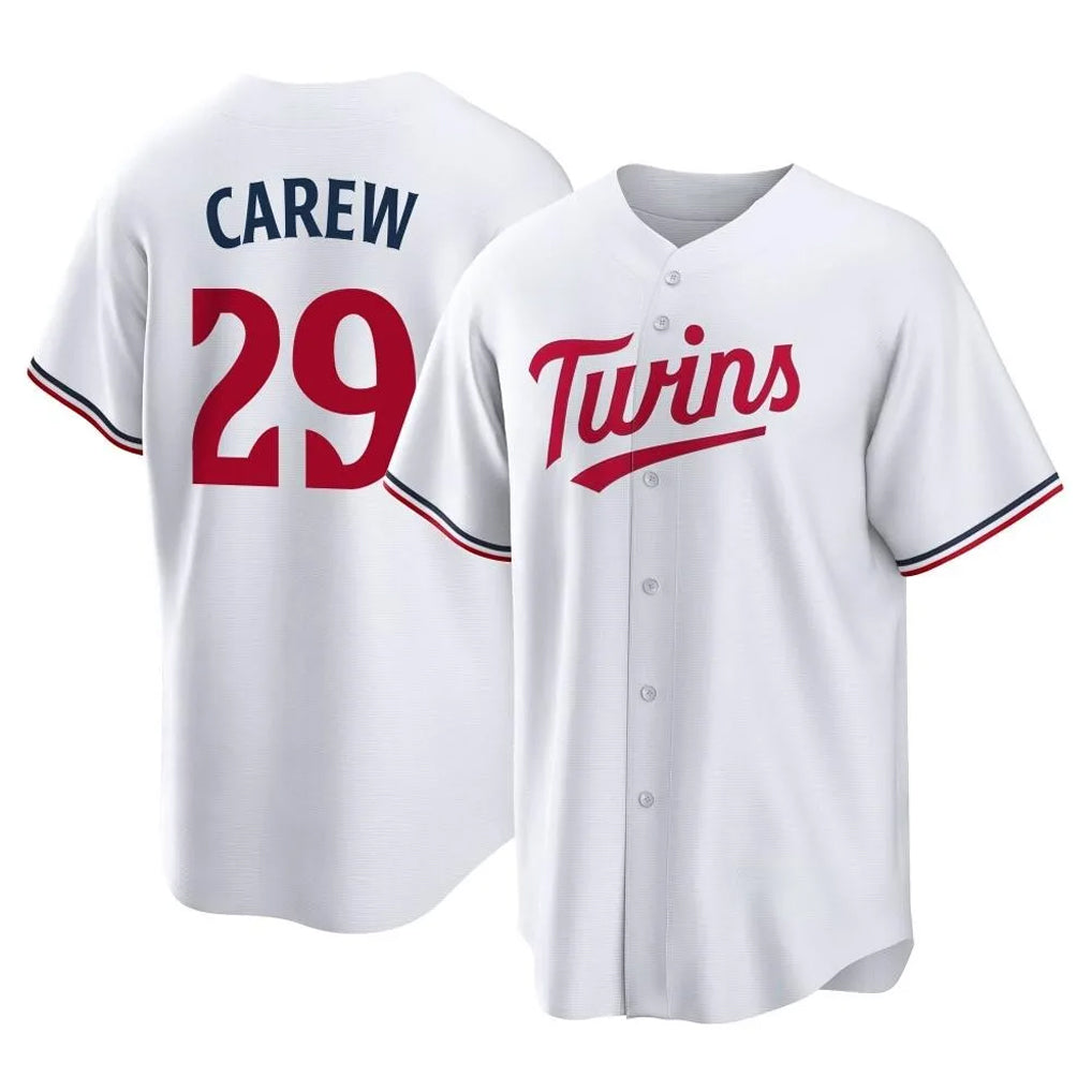 Fenge M.Twins #29 Rod Carew Player White Home Game Stitched Jerseys