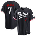 Fenge M.Twins #7 Joe Mauer Player Navy Home Game Stitched Jerseys