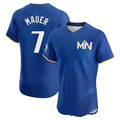 Fenge M.Twins #7 Joe Mauer Player Royal City Connect Limited Elite Home Stitched Jerseys