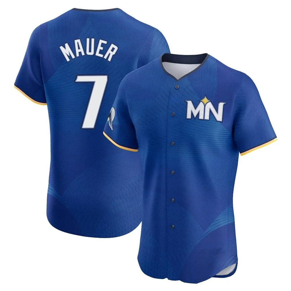 Fenge M.Twins #7 Joe Mauer Player Royal City Connect Limited Elite Home Stitched Jerseys