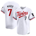 Fenge M.Twins #7 Joe Mauer Player White Home Limited Stitched Jerseys