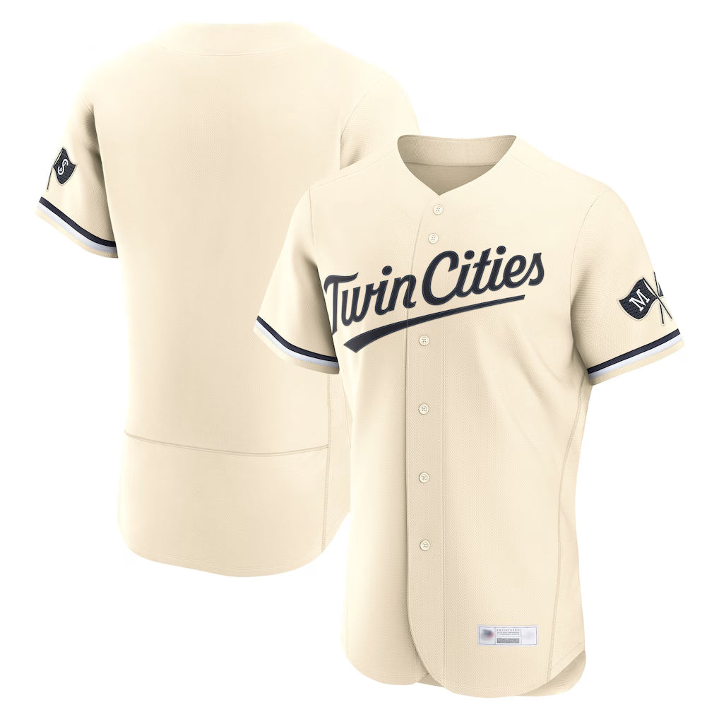Fenge Minnesota Twins Blank Player Cream Home Limited Elite Stitched Jerseys