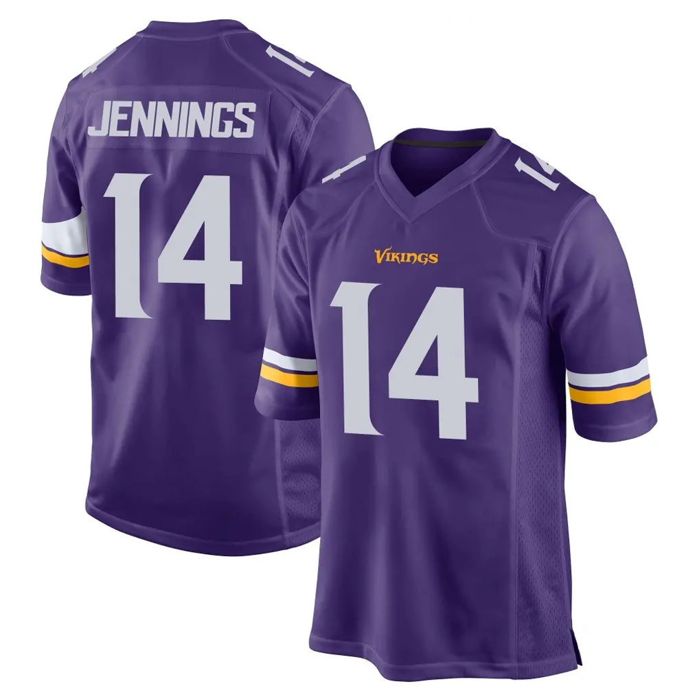 Fenge MN.Vikings #14 Jauan Jennings Player Purple Home Game Stitched Jerseys