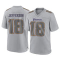 Fenge MN.Vikings #18 Justin Jefferson Player Gray Atmosphere Fashion Home Game Stitched Jerseys
