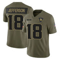Fenge MN.Vikings #18 Justin Jefferson Player Olive 2025 Salute To Service Limited Game Stitched Jerseys