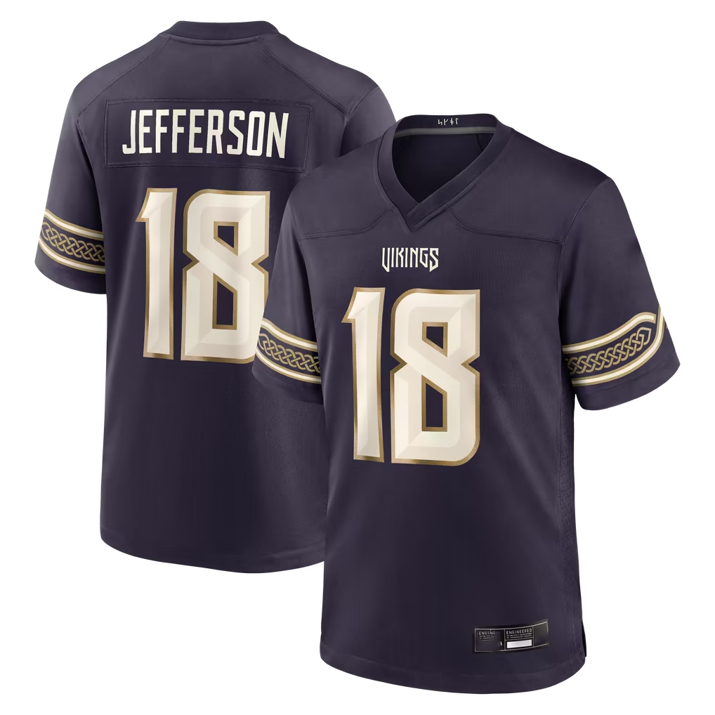 Fenge MN.Vikings #18 Justin Jefferson Purple 2026 Rivalries Collection Game Stitched Jerseys