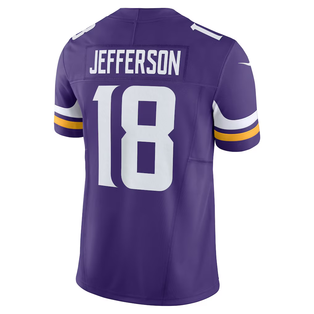 Fenge MN.Vikings #18 Justin Jefferson Purple Vapor F.U.S.E. Limited Stitched Jerseys
