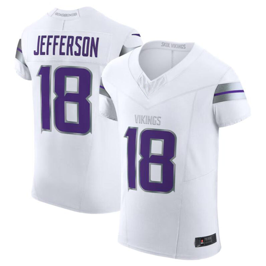 Fenge MN.Vikings #18 Justin Jefferson White Alternate Vapor F.U.S.E. Elite Player American Stitched Jerseys