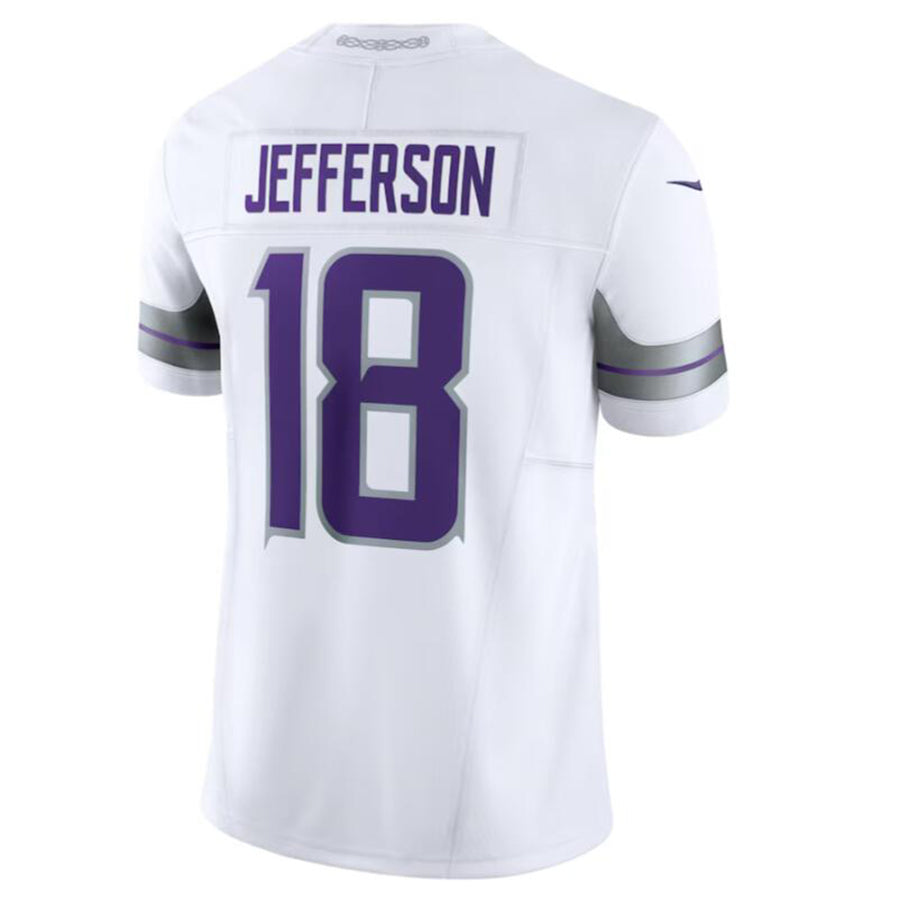 Fenge MN.Vikings #18 Justin Jefferson White Alternate Vapor F.U.S.E. Limited American Stitched Jersey