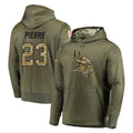Fenge MN.Vikings #23 James Pierre Player Olive Salute to Service Pullover Hoodies Home Game Stitched Jerseys