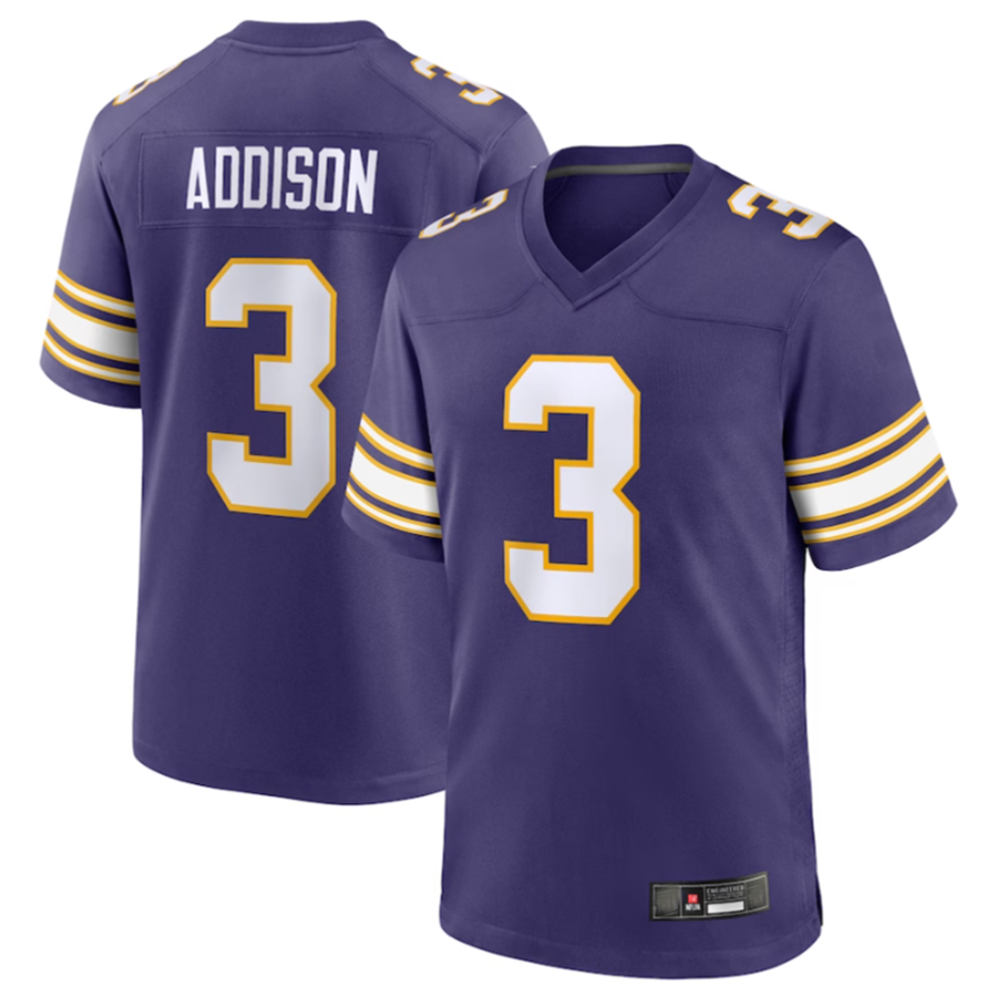 Fenge MN.Vikings #3 Jordan Addison Purple Classic Player Game American Stitched Jerseys