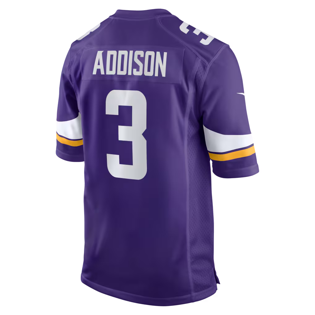 Fenge MN.Vikings #3 Jordan Addison Purple Game Stitched Jerseys