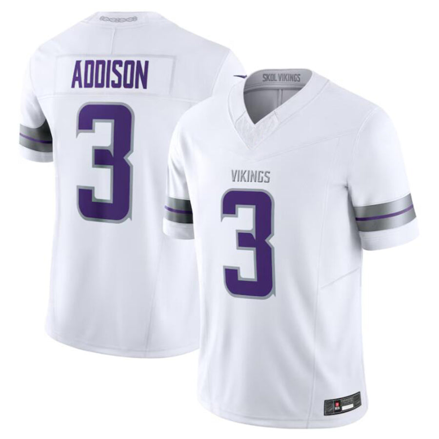 Fenge MN.Vikings #3 Jordan Addison White Alternate Vapor F.U.S.E. Limited American Stitched Jerseys