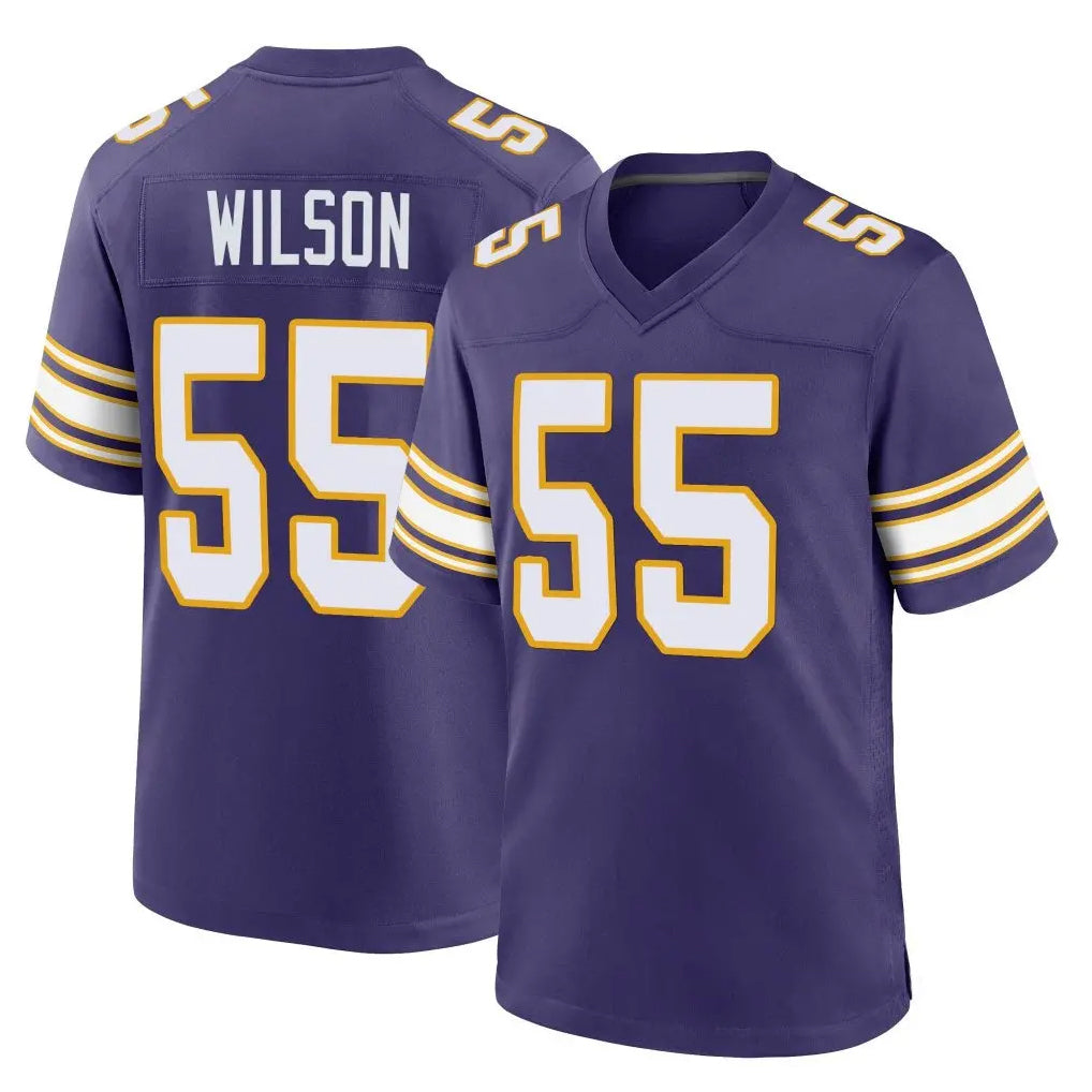 Fenge MN.Vikings #55 Eric Wilson Player Purple Classic Home Game Stitched Jerseys