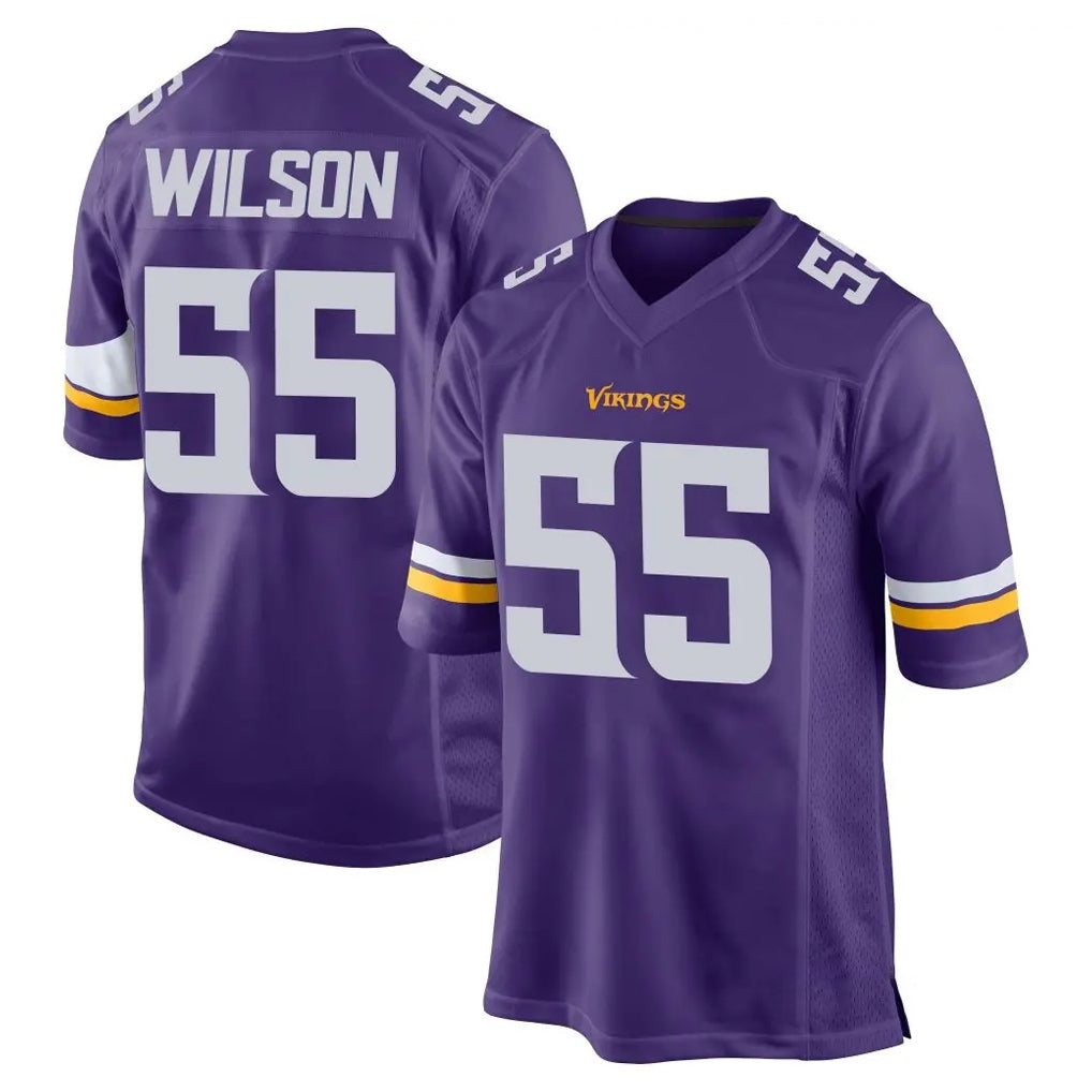 Fenge MN.Vikings #55 Eric Wilson Player Purple Home Game Stitched Jerseys