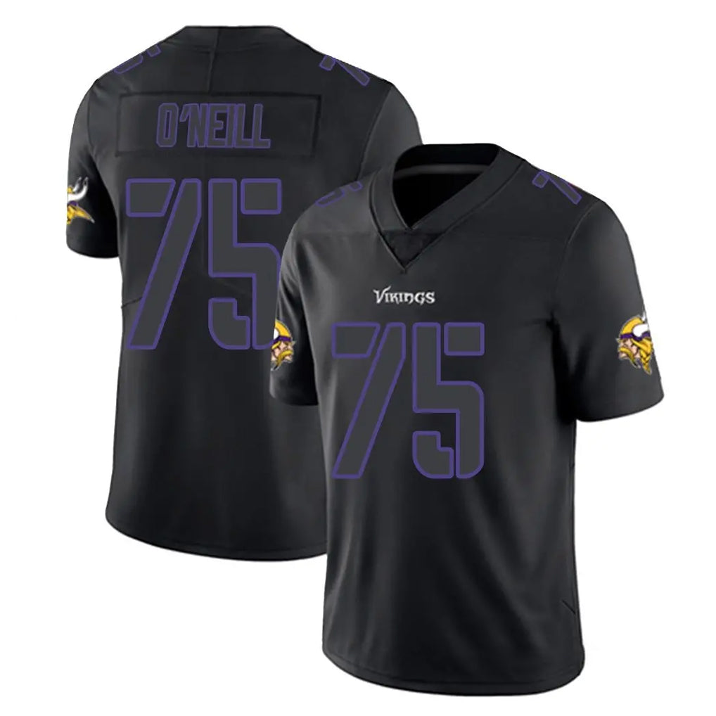 Fenge MN.Vikings #75 Brian O'Neill Player Black Impact LImited Home Game Stitched Jerseys