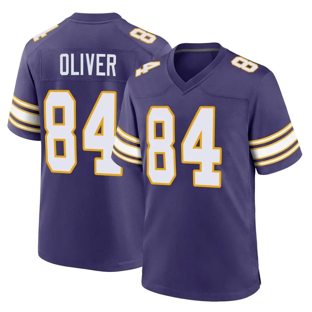 Fenge MN.Vikings #84 Josh Oliver Player Purple Classic Home Game Stitched Jerseys