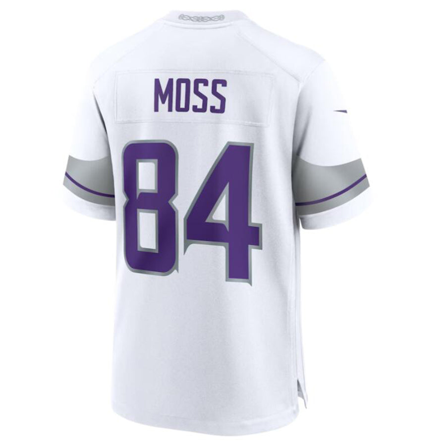 Fenge MN.Vikings #84 Randy Moss White Alternate Retired Player Game Jersey American Stitched Jersey