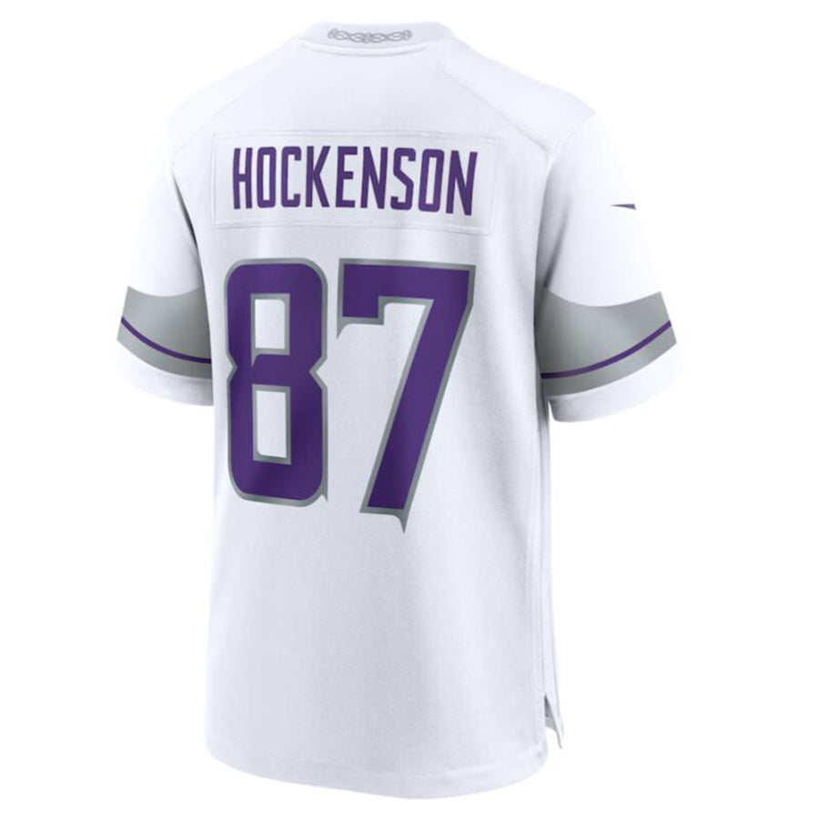 Fenge MN.Vikings #87 T.J. Hockenson White Alternate Game Player Jersey American Stitched Jersey