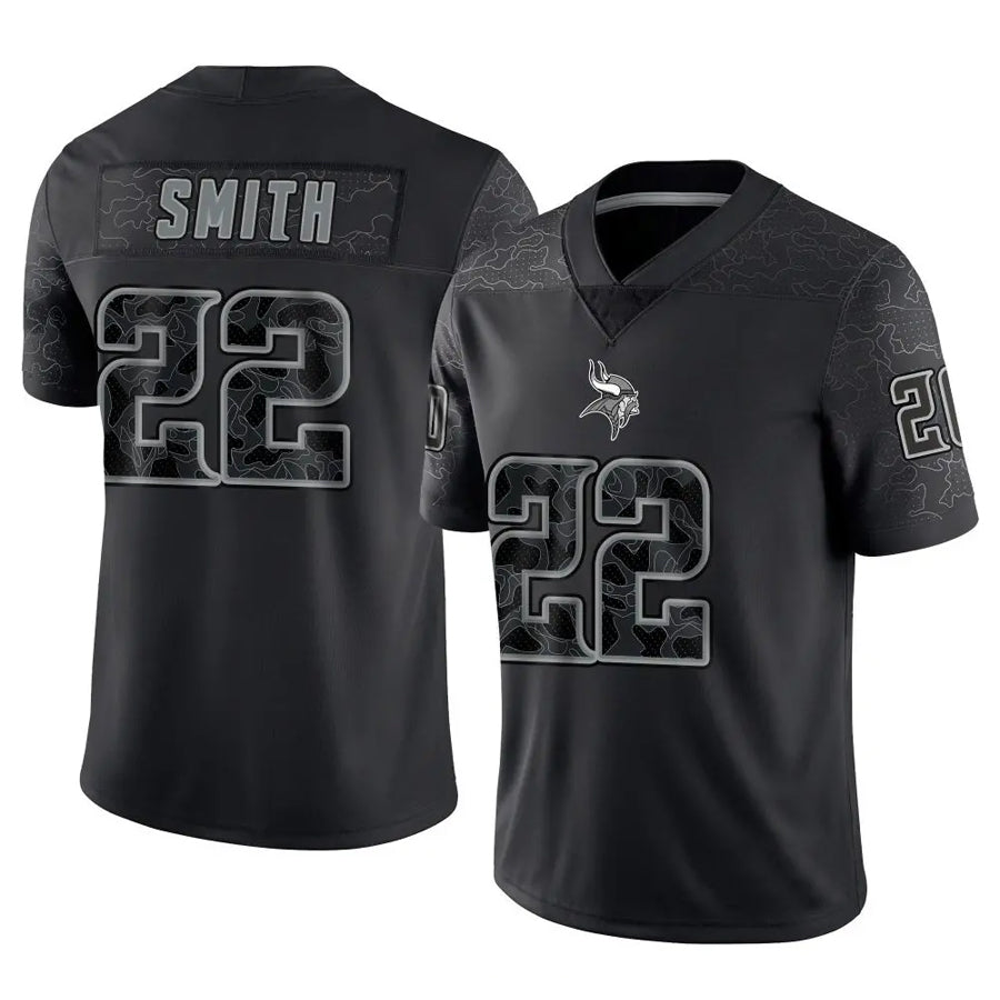 Fenge MN.Vikings #22 Harrison Smith Player Black REFLECTIVE Limited Stitched Jerseys