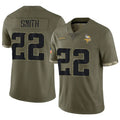 Fenge MN.Vikings #22 Harrison Smith Player Salute To Service Limited Olive Stitched Jerseys