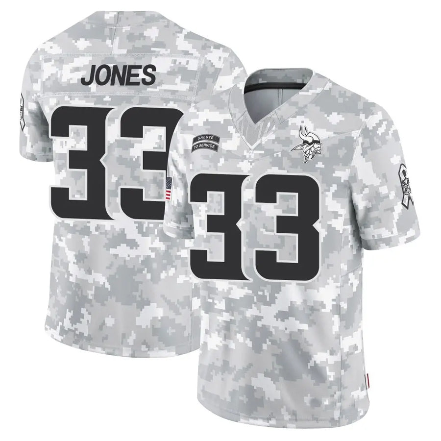 Fenge MN.Vikings #33 Aaron Jones Player Arctic Camo Salute to Service Limited Stitched Jerseys