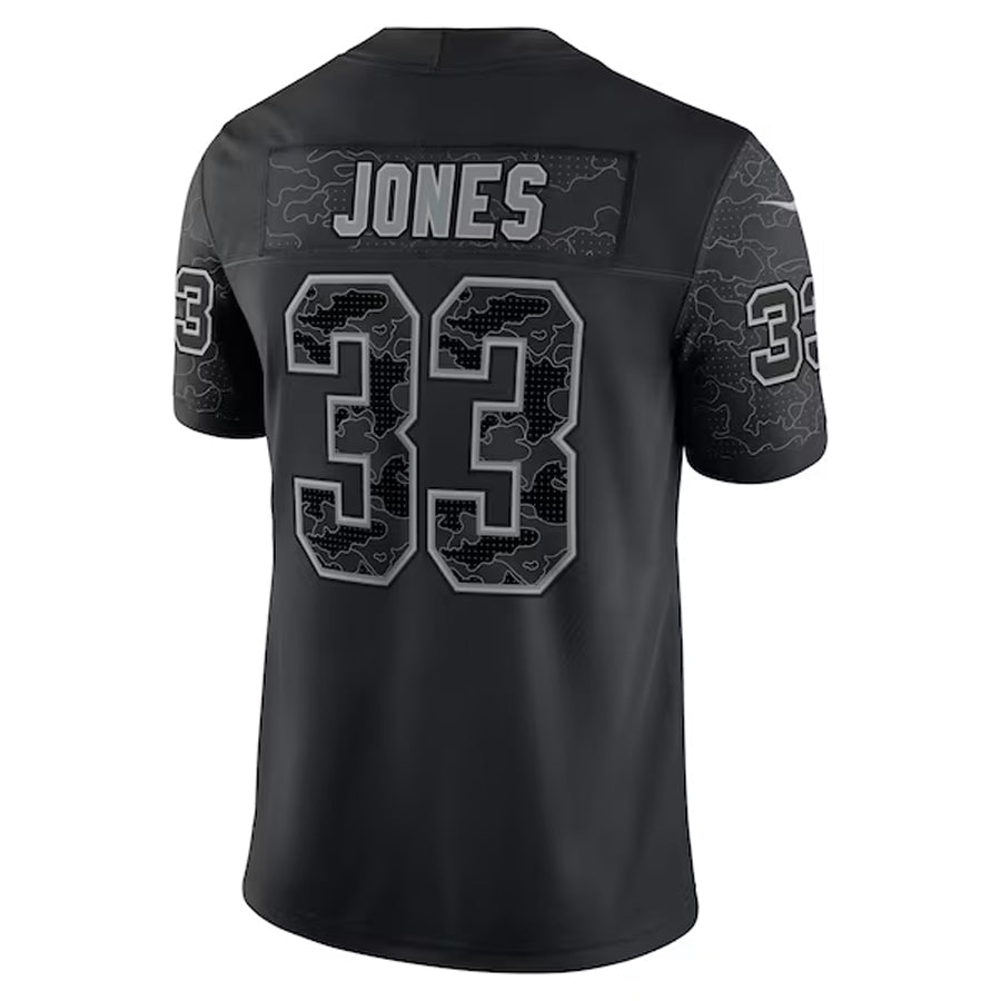 Fenge MN.Vikings #33 Aaron Jones Player Black REFLECTIVE Limited Stitched Jerseys
