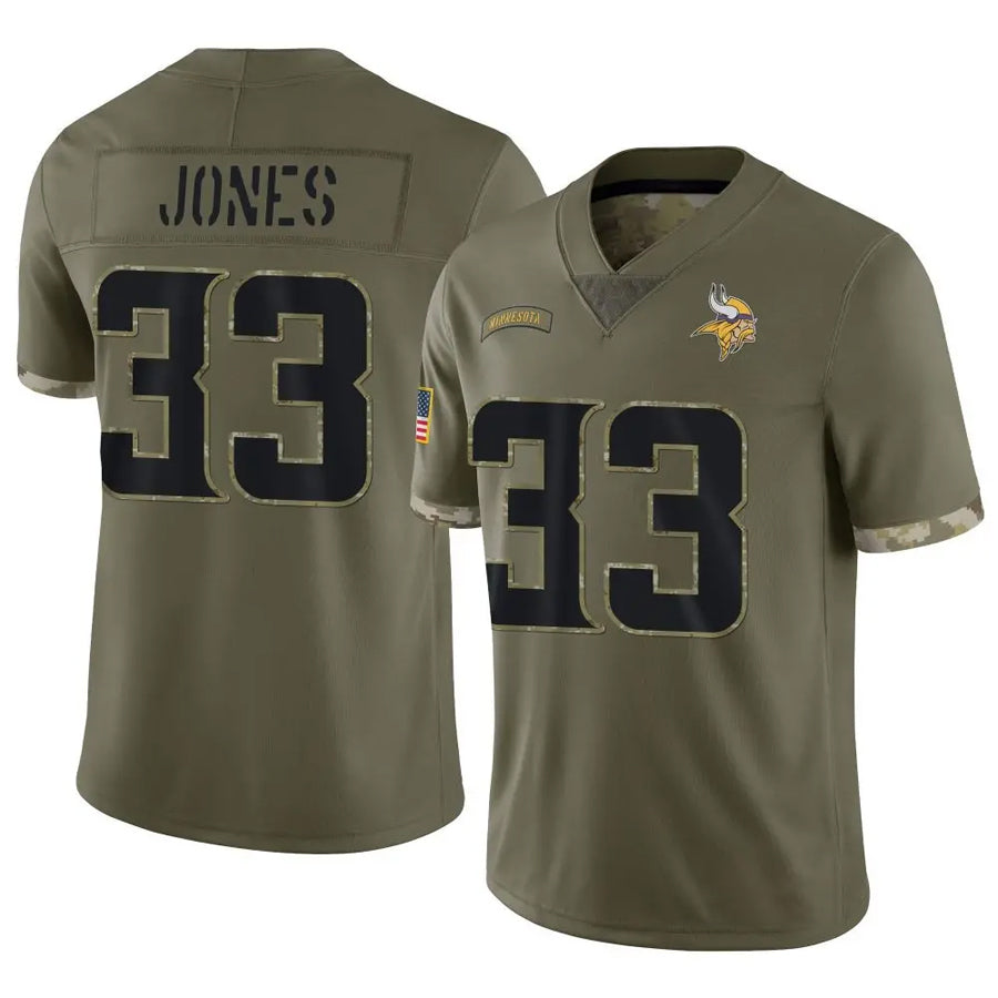 Fenge MN.Vikings #33 Aaron Jones Player Salute To Service Limited Olive Stitched Jerseys
