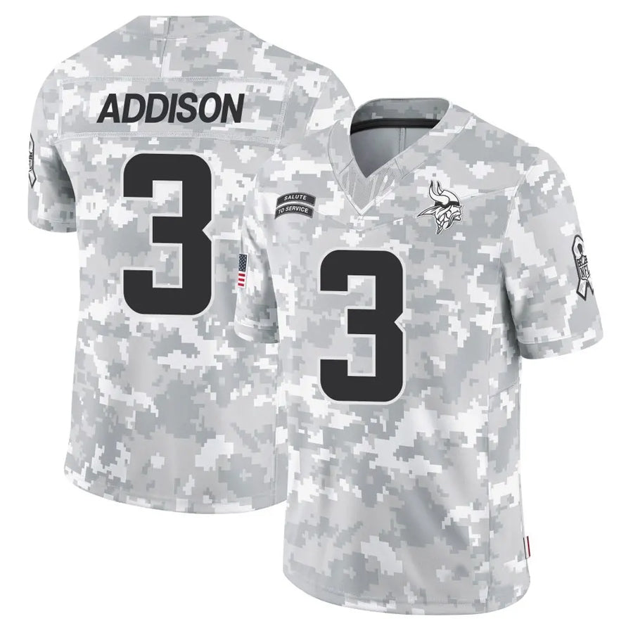 Fenge MN.Vikings #3 Jordan Addison Player Arctic Camo Salute to Service Limited Stitched Jerseys