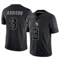 Fenge MN.Vikings #3 Jordan Addison Player Black REFLECTIVE Limited Stitched Jerseys