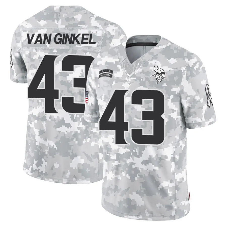 FengeMN.Vikings #43 Andrew Van Ginkel Player Arctic Camo Salute to Service Limited Stitched Jerseys