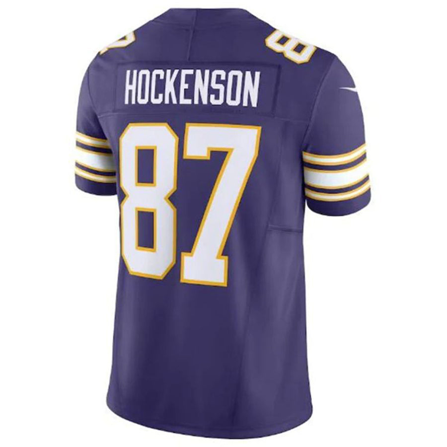 Fenge MN.Vikings #87 T.J. Hockenson Classic Vapor F.U.S.E. Limited Player Jersey - Purple American Stitched Jerseys