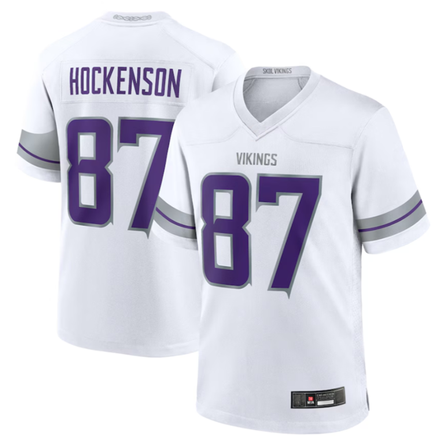 Fenge MN.Vikings #87 T.J. Hockenson Player White Alternate Game Stitched Jerseys
