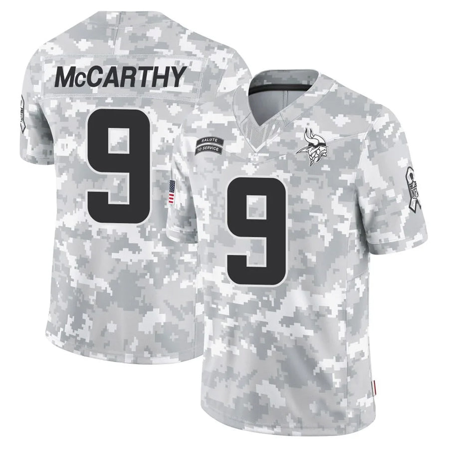 Fenge MN.Vikings #9 J.J. McCarthy Player Arctic Camo Salute to Service Limited Stitched Jerseys