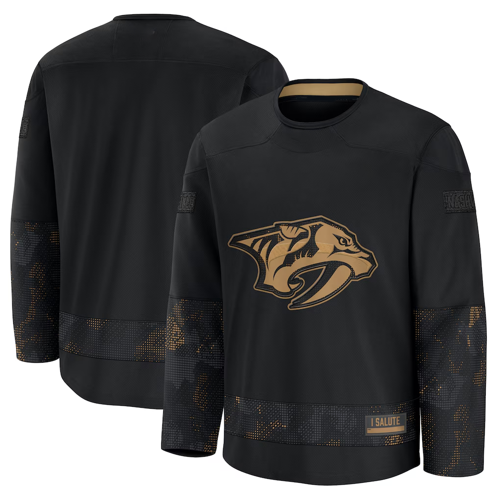 Fenge N.Predators Black 2024 Military Appreciation Practice Jerseys