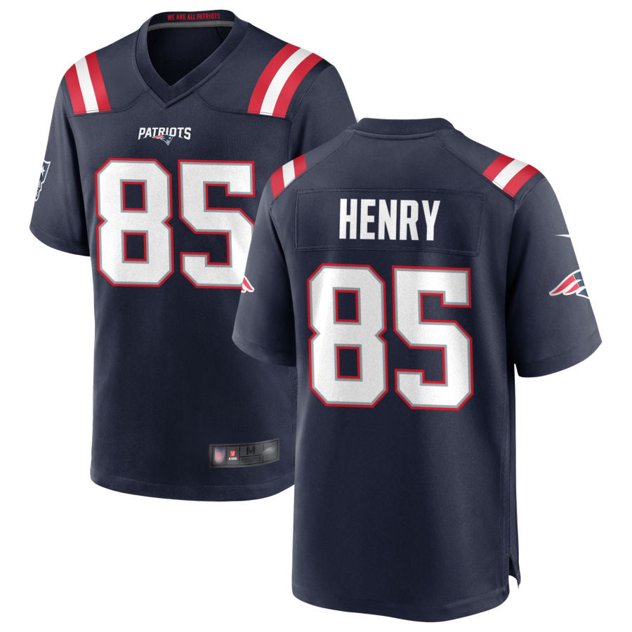 Fenge NE.Patriots #85 Hunter Henry Navy Game Home Jerseys
