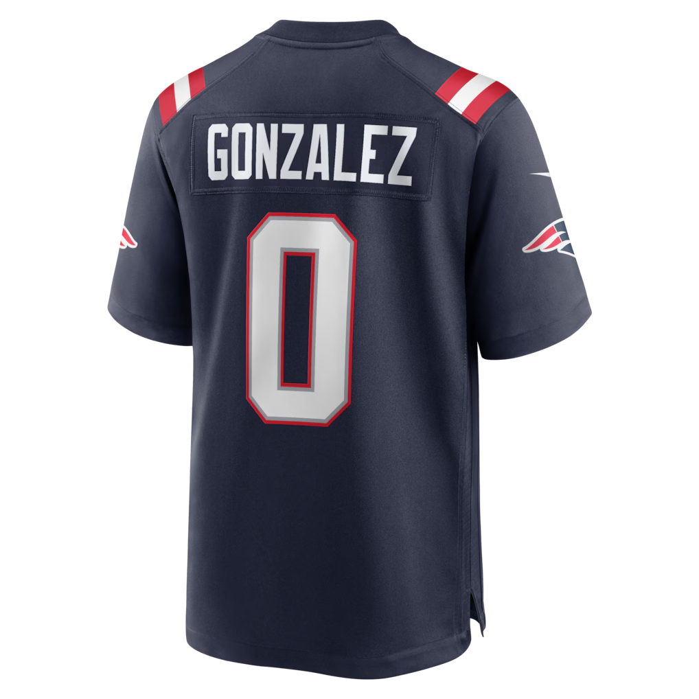 Fenge NE.Patriots #0 Christian Gonzalez Navy Team Game Stitched Jerseys